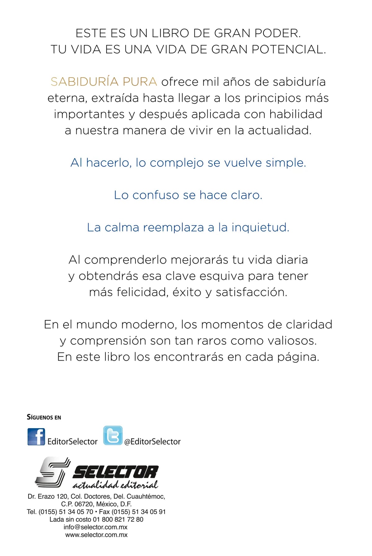 Sabiduría pura - Editorial Selector