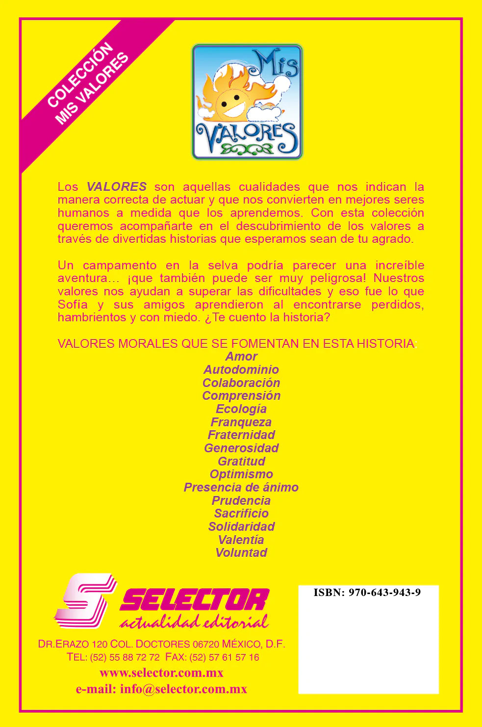 Valores en las vacaciones, Mis - Editorial Selector